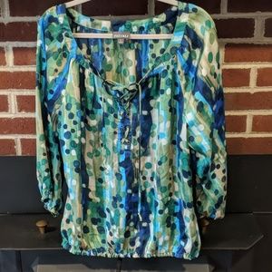 Roz&Ali Watercolor Blouse